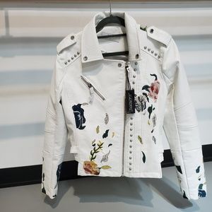 BlankNYC white vegan leather jacket